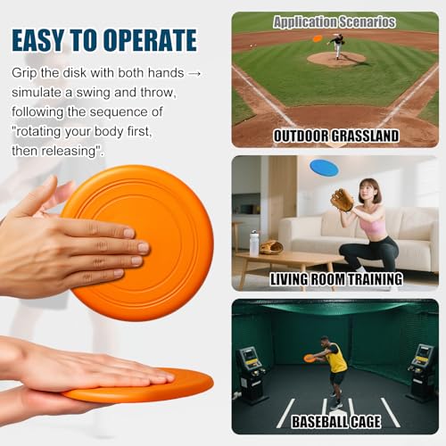 8Pcs Baseball Swing Trainer, 7 Inch Swing Disk for Batting Mechanics, Softball Training Equipment, Lightweight Durable Hitting Aid for Players (Multicolor)