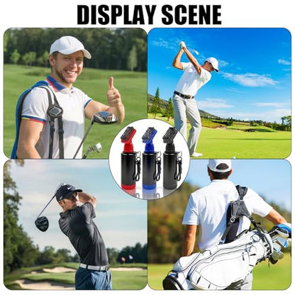 18 Pack Golf Club Brush Groove Cleaner with Water Cleaning Brush Tool with Retainer Clip and Squeeze Water Bottle Holds 4 Oz Water Groove Cleaner Golf Gift/Accessories for Men