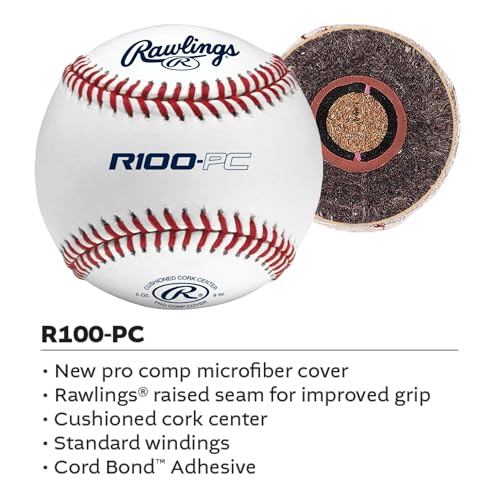 Rawlings | Pro Comp Practice Baseballs | Collegiate / High School / Travel | Flat & Raised Seam Options | 12 Count - style: Raised Seam