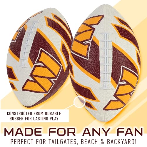 Franklin Sports NFL Team Footballs - Rubber Youth Mini Balls for All Teams - Kids 8.5" Football + Air Pump Sets - Official NFL Licensed - style: Washington Commanders