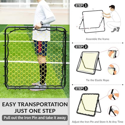 Happy Jump Portable Soccer Rebounder Net for Kids Soccer Training Practice