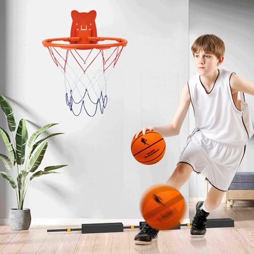 Silent Basketball Hoop Indoor, 13" Wall Mount Ball Hoop for Door, Mounted Quiet Practice for Shooting