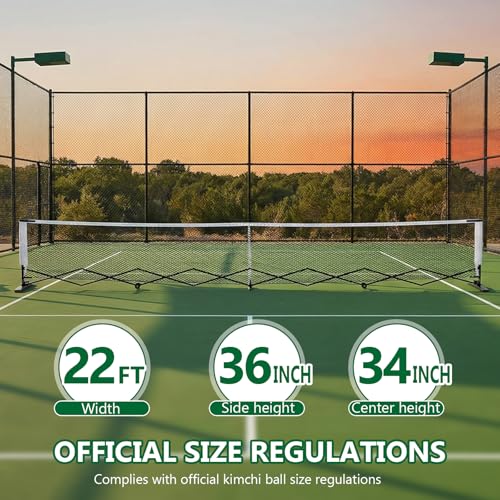 Generic Retractable Pickleball Net 22FT Pickleball Net System with Steady Metal Frame Free Assembly & Carry Bag for Recreational & Competitive Play