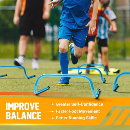Yes4All Agility Speed Training Agility Hurdles for Athletes - 5 Pack - Speed and Agility Training Equipment for Soccer Basketball Football Hurdle Training - color: D. Set 5 Hurdles Blue