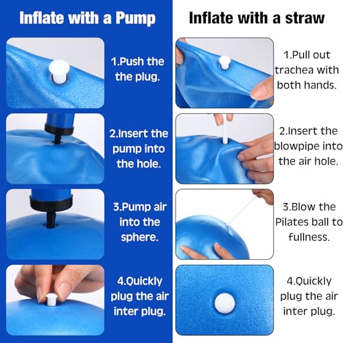 2 Pcs Connection Ball with Pump 9 Inch Pilates Baseball Softball Batting Trainer Improve Arm Action Hitting & Pitching Efficiency Connection Ball for Baseball - color: Blue