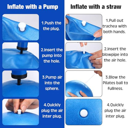 2 Pcs Connection Ball with Pump 9 Inch Pilates Baseball Softball Batting Trainer Improve Arm Action Hitting & Pitching Efficiency Connection Ball for Baseball - color: Blue