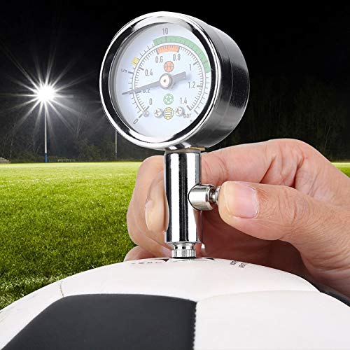Ball Pressure, Dual Scale PSI and Bar Metal Air Pressure Sports Ball Pump Accessory for Basketball Football Volleyball