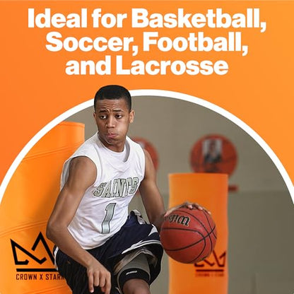 Pop Up Defenders 3 Pack, 48 inches Tall, with Fillable Sandbags (no Sand), Simulate Defenders for Basketball, Football, Soccer, with Carry Bag & Mini Drill Cones