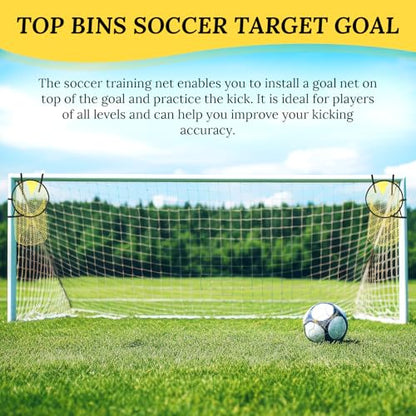 2 Pcs Soccer Targets for Goals Training, Top Bins Soccer Target Goal, Top Bins Equipment for Shooting Accuracy Improving | Durable Design - Extra-Long Straps with Carry Case
