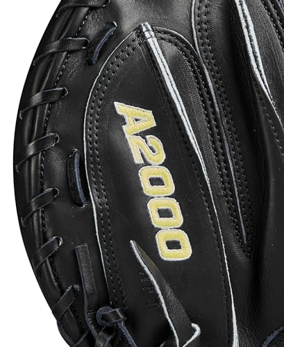 Wilson 2024 Classics Series A2000 Baseball Gloves - color: Black/Yellow, size: Catcher - 33.5"
