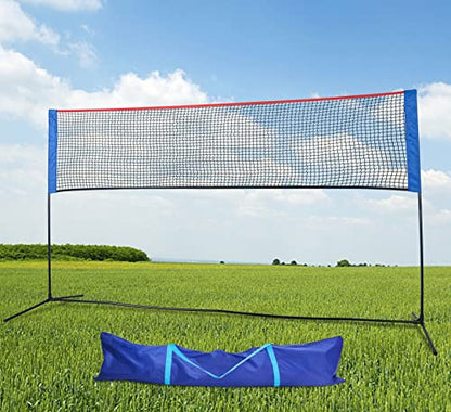 MiniTang Retractable Tennis Net - 10x5.2FT Portable Adjustable Height Steel Frame Net for Pickleball Volleyball Badminton, for Backyard Driveway Camping with Carry Bag