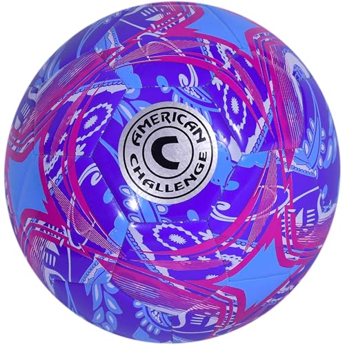 Paisley Soccer Ball – Professional Training Soccer Ball for Grass Fields – Durable TPU Machine Stitched Soccer Balls – Sizes 3, 4 & 5 – Outdoor Practice & Match Play - color: Blue, size: 3