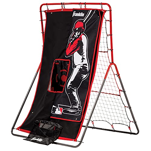 Franklin Sports Pitch Back Rebounder and Switch Hitter Pitching Target - 2 in 1 Return Trainer and Catcher Target - Perfect for Pitching, Fielding and Throwing Practice - 55 x 36 Inch