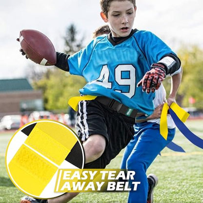 Flag Football Belts for Youth, Kids and Adults Sport Team Building and Competition Training - color: Yellow