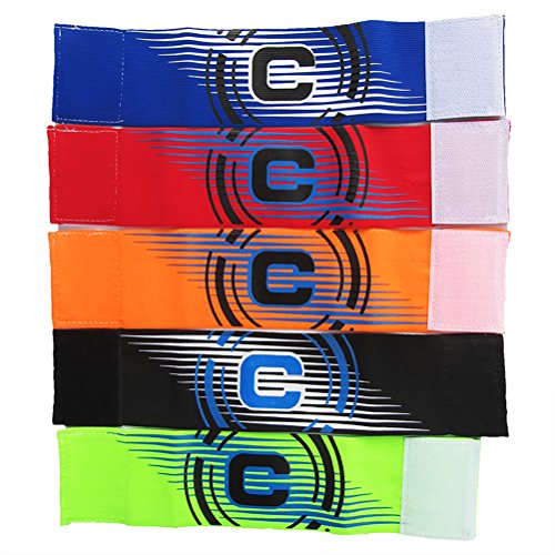 Captain's Armband Soccer Football Captain Armbands for Multi-Sport - Pack of 5 Colour - color: Multicolor