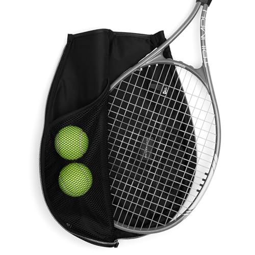 Leatherology Convertible Tennis Sling Tote – Premium Leather or Canvas Racket Bag with Expandable Design, Adjustable Strap, and Interior Pockets for Two Tennis Rackets - color: Black Onyx
