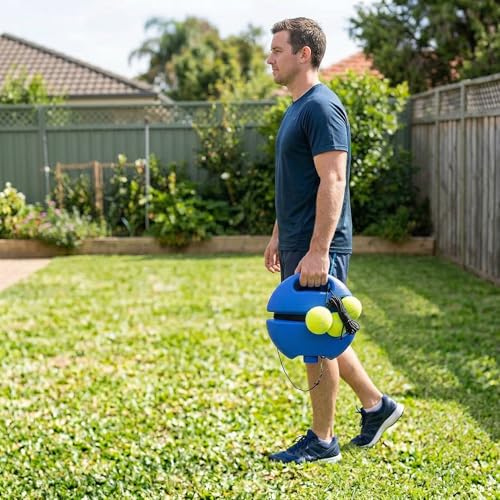 Tennis Trainer 2026 Upgraded Tennis Rebounder with Weighted Base, Portable Solo Practice Training Tool for Home & Backyard, Multifunctional Tennis Ball Training Baseboard Practice Kit