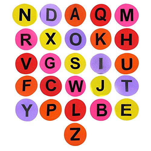 GSi Spot Markers – Non-Slip Non-Toxic Poly Spots – Floor Markers for PE, Sports & Classroom Activities - size: 5.⁠ ⁠Alphabet