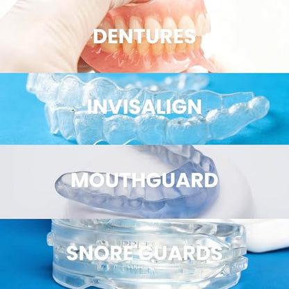 Denture Bath Case and Retainer Case, Denture Bath Cup for Invisalign Retainers Mouthguards Dentures Cleaner Kit with Strainer Spill-Free Portable Retainer Cleaner Case by M3 - size: Bath Case (1 Count)