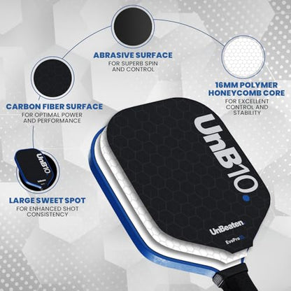 Pickleball Paddles Set of 2, USAPA Approved Carbon Fiber Pickleball Paddles 16mm Set, Pickleball Paddle for Men and Women, Lightweight Pickleball Rackets Including 4 Pickle Balls & Bag