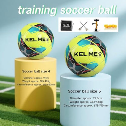 KELME Soccer Ball Sizes 4, 5 - Practice and Match Ball for Adults, Wear-Resistant Lightweight Design for Training and Games