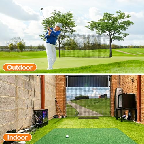 Nylon Golf Net 10-50ft - Practice Hitting Net With Rope and Carabiners, Durable Weatherproof Barrier for Baseball, Hockey, Soccer - size: Black 10x10ft