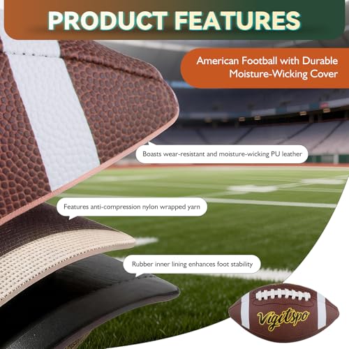 Pro Training Football | Confident Control PU Leather Ball for Matches & Practice |Junior, Youth & Adult Sizes - size: professional
