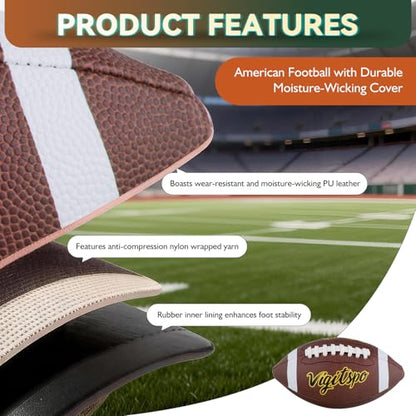 Pro Training Football | Confident Control PU Leather Ball for Matches & Practice |Junior, Youth & Adult Sizes - size: junior