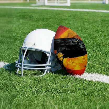 American Football, Official Size 11.9 x 7.3 Inch, Premium Composite Leather High-Grip Ball with Pro-Style Lacing, Unique Prints for Training, Games & Gifts - color: Dark Crow