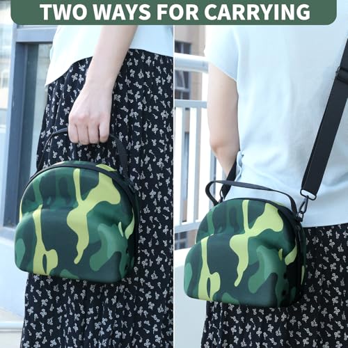 GERMUN Hard baseball hat case, Hat Carrier Travel Case with Adjustable Shoulder Strap, Hat cap case for 3 Baseball Caps - Perfect for Traveling & At-Home Storage (Camo Green) - color: 3 Camo Green