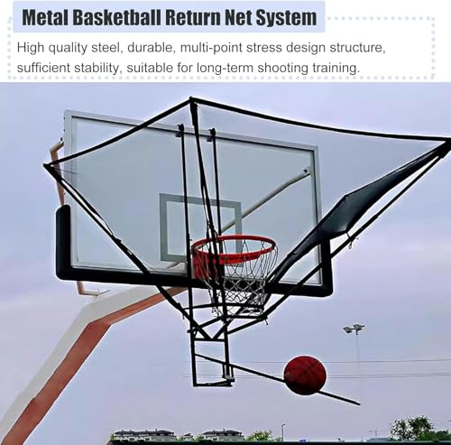 Professional Basketball Shot Returner - Metal Hanging Return Attachment for Hoops, Ideal Basketball Training Equipment for Kids & Adults, Boost Shooting Skills & Practice Efficiency.