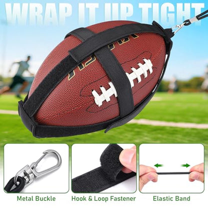 TOBWOLF American Football Throw Trainer, Youth Football Practice Equipment Improve Throwing & Catching, Pass Back Trainer Football Net Indoors/Outdoors Fit Official Size