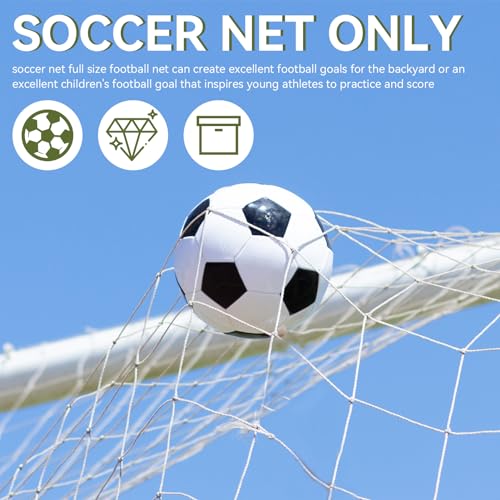 Soccer Goal Net, Sports Soccer Replacement Goal Nets Football Net Soccer Netting for Backyard Games and Training for Adults and Youth Soccer Practice, White - size: 8X6FT