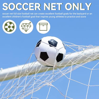 Soccer Goal Net, Sports Soccer Replacement Goal Nets Football Net Soccer Netting for Backyard Games and Training for Adults and Youth Soccer Practice, White - size: 8X6FT