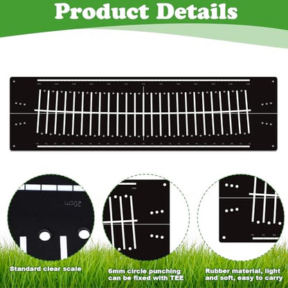 Silipull Golf Putting Mats Practice Indoor 30 x 8.27 Inch Golf Putting Practice Training Aid Alignment Track Green Mat Exercise Putter Training Supplies - color: Black