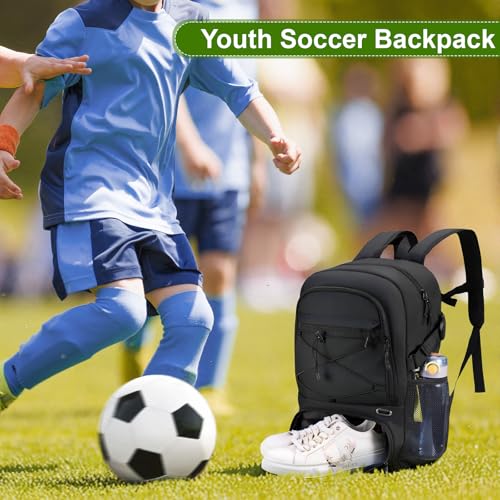 Youth Soccer Bag Unisex, Soccer Backpack with Ball Compartment, Waterproof Sport Equipment Bags for Volleyball Basketball Football, Sports Bags for Boys Girls