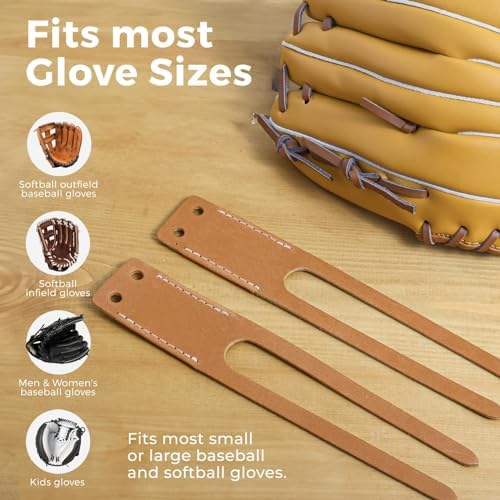 TOFL Baseball Glove Lace Kit | 6 Leather Laces, Lacing Needle, Thumb & Pinky Straps | Heavy Duty Baseball Glove Relacing Kit - color: Green