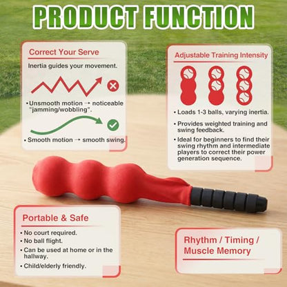 Tennis Serve Trainer Rebound Aid Moving Ball Tool Improves Rhythm Smooth Swing Training Sock Shaped Correct Posture Suitable for Beginners Professional Players Portable Equipment