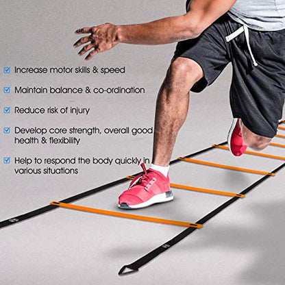 Yes4All Hex Agility Rings/Speed Rings with Carrying Bag – Hexagon Rings, Agility Hurdles for Agility Footwork Training