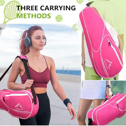 Himal 3 Racquet Tennis Bag With Protective Pad, Tennis Racket Bag for Men Women, Sports Enthusiasts of All Ages - color: Pink