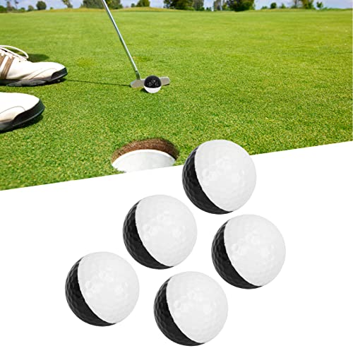 5 Pack Dual Color Training Sphere, Indoor Putting Ball Synthetic Resin Practice Ball Black White Double Layer for Home Hotel Putting Green Exercise