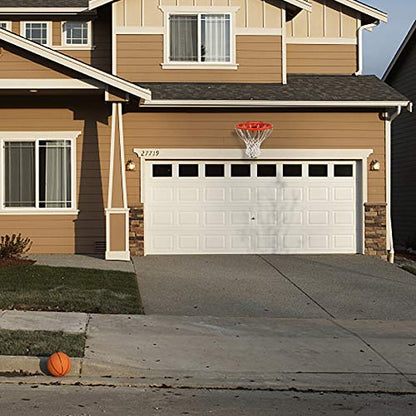 Professional Wall Mounted Basketball Rim Hanging Basketball Goal, Single-Spring Standard 18'' with All Weather Net - style: wall-mounted basketball rim 2-spring