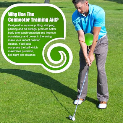 The Connector Golf Training Aid - Golf Swing Trainer Aid for Posture Correction Practice, Suitable for Golfers of All Levels Looking to Improve Overall Game