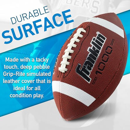 Franklin Sports Football, Kicking Tee + Pump Set - Grip Rite Official or Junior Size - Ball, Tee + Air Pump with Needle