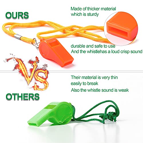 SANNIX 7 Pack Whistles, Coaches Whistles with Lanyard Sports Whistle Loud Crisp Sound Whistles for Referees Training Gyms Emergency - color: Multicolor