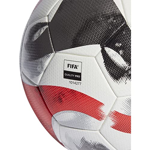 adidas Tiro Soccer Ball - color: White/Black/Iron Metallic/Power Red/Pro, size: 5