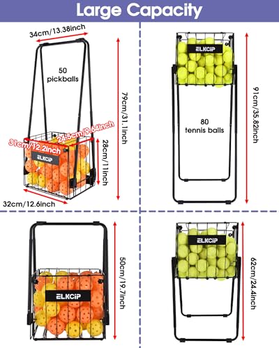 Portable Pickleball & Tennis Ball Hopper - Pickleball Collector Retriever Basket Carrier Gatherer Picker Container for Picking and Storage Training Tool for Ball - size: Large