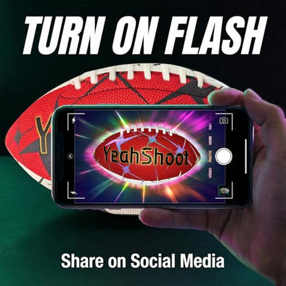 Holographic Reflective Football - Maximize Night Visibility with Glow in The Dark Tech, Size 9 Cool Luminous American Football for Rugby Safe Play, Perfect Youth & Adult Gift