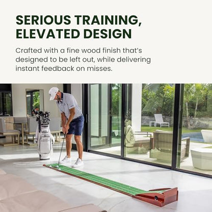 Perfect Practice Putting Mat – Indoor Putting Green for Home & Office – Golf Training Aid for Putting Practice – Premium Golf Putting Mat with Realistic Turf – Golf Gifts for Men - style: Standard (9'6")