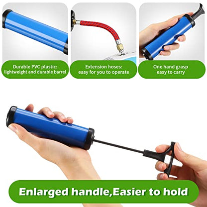 Chumia 8 Sets Ball Pumps Air Pump Bulk for Balls with Needle, Nozzle, Extension Hose Sports Ball Tool for Soccer Basketball Football Volleyball - color: Blue, Red